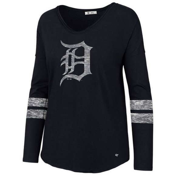 NWOT Women's Detroit Tigers Long Sleeve V-neck Tee - Picture 1 of 11